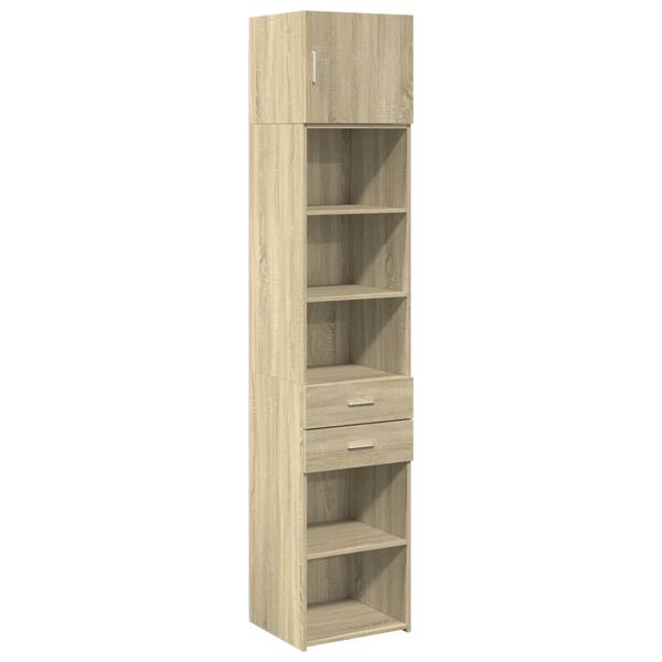 vidaXL Slim Storage Cabinet Sonoma Oak Engineered Wood Tall