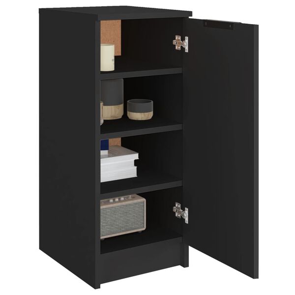 vidaXL Shoe Cabinet Black 11.8x13.8x27.6" Engineered Wood
