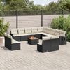 vidaXL Garden Sofa Set Black, Cream White