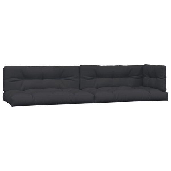 vidaXL Pallet Sofa Set Acacia Wood, Black Cushions