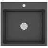 vidaXL Handmade Kitchen Sink Black Stainless Steel