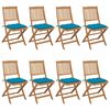 vidaXL Folding Patio Chairs 8 pcs with Cushions Solid Acacia Wood (2x313604+2x314873)