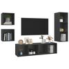 vidaXL TV Cabinet Set Grey Engineered wood Medium TV Cabinet Set
