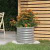 vidaXL Garden Planter Silver Powder-coated steel Medium Durable