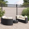 vidaXL Patio Sofa Set Set of 6 Black PE rattan