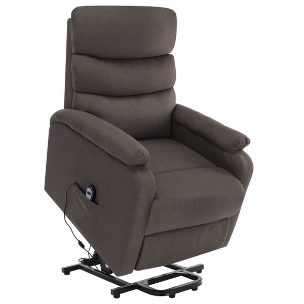 vidaXL Power Lift Massage Recliner Taupe Fabric