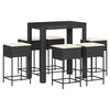 vidaXL Garden Bar Set Black PE Rattan Medium UV-resistant materials