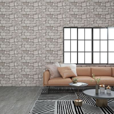 vidaXL 3D Wall Panels with Gray Brick Design 10 pcs EPS