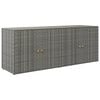 vidaXL Garden Storage Cabinet Grey PE Rattan Medium