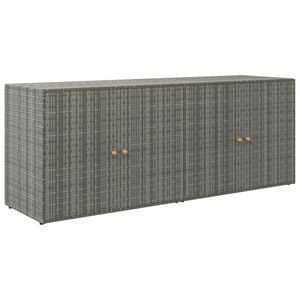 vidaXL Garden Storage Cabinet Grey PE Rattan Medium