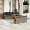 vidaXL Garden Sofa Set Grey PE rattan Large Modular Garden Sofa Set