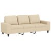 vidaXL 3-Seater Sofa with Footstool Cream 70.9" Fabric