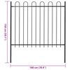 vidaXL Garden Fence with Hoop Top Steel 71.3"x59.1" Black