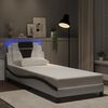 vidaXL Bed Frame "Viana" with LED without Mattress White and Black 31.5"x78.7"