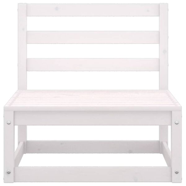 vidaXL Middle Sofa White, Anthracite Solid Pinewood, 100% Polyester