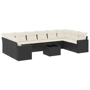 vidaXL Garden Sofa Set Black, Cream White
