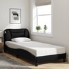 vidaXL Bed Frame Black Polyester Twin Bed Frame Rectangular Modern