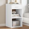 vidaXL Bedside Cabinet White Engineered wood Standard Bedside Cabinet