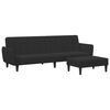 vidaXL Sofa Bed Black Velvet (100% polyester), wood, plastic 2-seater