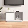 vidaXL TV Cabinet White Solid Pine Wood Medium TV Cabinet Rectangular