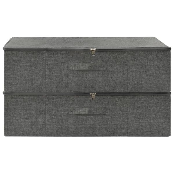 vidaXL Storage Box Set of 2 Anthracite