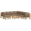 vidaXL Garden Lounge Set Taupe Bamboo, 100% polyester 9-piece set