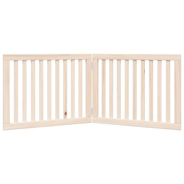 vidaXL Dog Gate Set of 2 Natural Solid Poplar wood