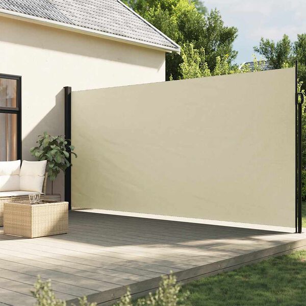 vidaXL Retractable Side Awning Cream