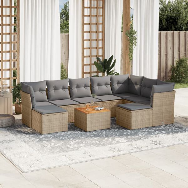 vidaXL Garden Sofa Set Mix Beige