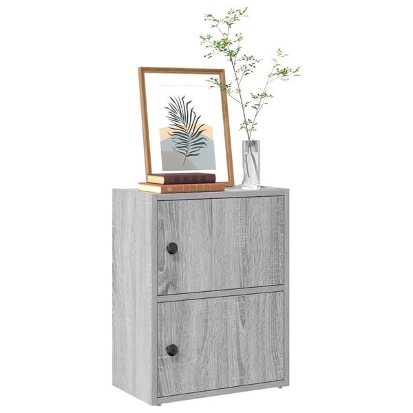 vidaXL Bookcase Grey Sonoma Engineered wood Small Bookcase Rectangular