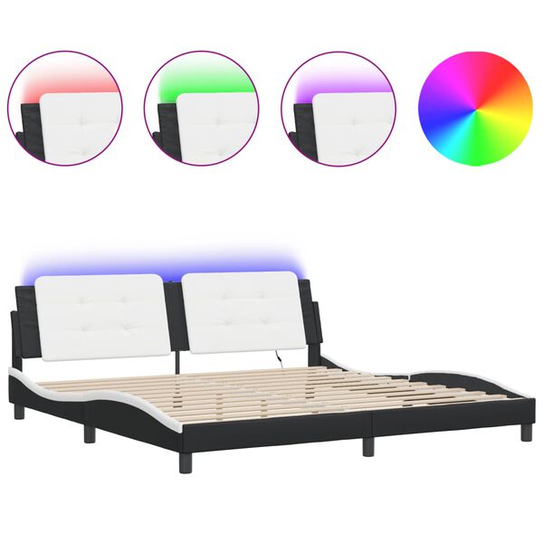 vidaXL Bed Frame Black and White