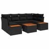 vidaXL Garden Sofa Set with Cushion 6 pcs Black Poly rattan
