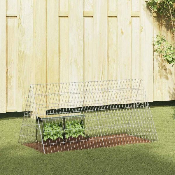 vidaXL Rabbit Cage Silver 650 x 55 x 55 cm Galvanised Steel