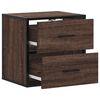 vidaXL Wall-mounted Bedside Cabinet Set of 2 Brown Oak