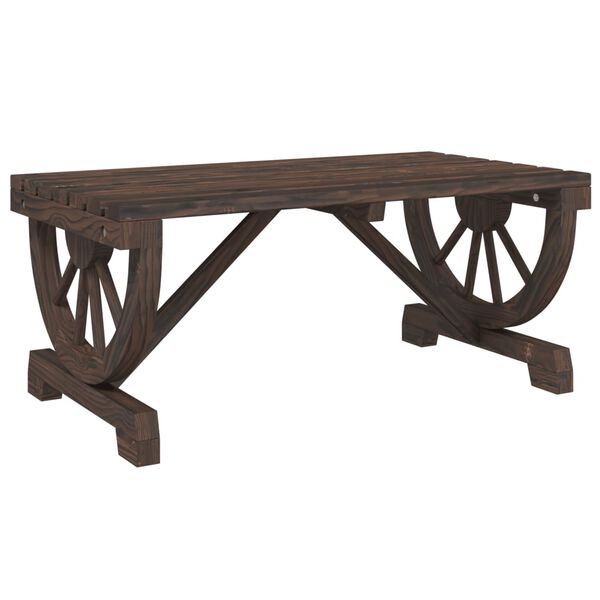vidaXL Garden Coffee Table Burnt Wood Solid Fir Wood Medium Durable