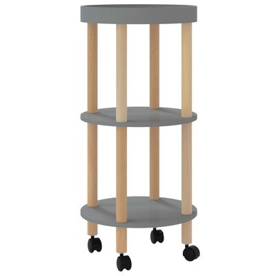 vidaXL 3-tier Trolley Gray 15"x15"x32.3" Engineered Wood&Solid Wood Pine