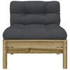 vidaXL Garden Sofa Anthracite Solid Pine Wood 2-Seater Garden Sofa