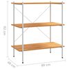 vidaXL Shelving Unit White and Oak Engineered wood, Steel Medium Modern