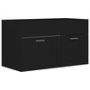 vidaXL Sink Cabinet With Basin Black Engineered wood, Ceramic Medium
