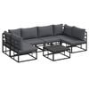 vidaXL Garden Sofa Set with Cushion 7 pcs Black Aluminium