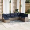 vidaXL Garden Sofa Set with Cushion 8 pcs Grey Synthetic: Poly Rattan