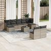 vidaXL Garden Sofa Set Grey PE Rattan Large Modular Garden Sofa Set