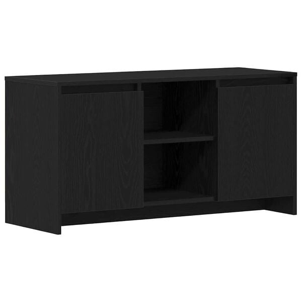 vidaXL TV Cabinet Black Oak 40.16 x 14.76 x 20.67 in Engineered Wood