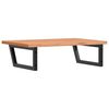 vidaXL Basin Shelf Black and Beech Solid beech wood and steel