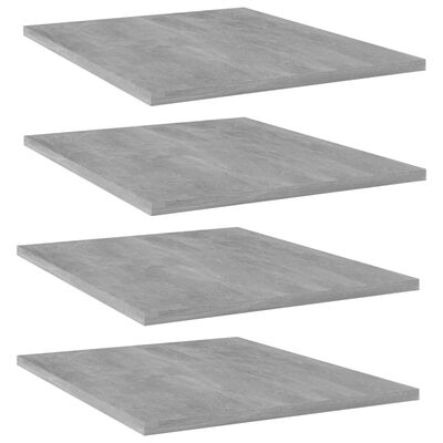 vidaXL Bookshelf Boards 4 pcs Concrete Gray 15.7"x19.7"x0.6" Chipboard
