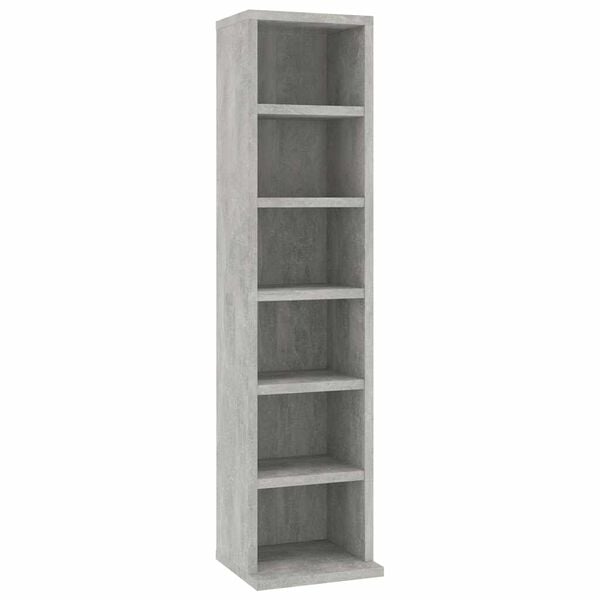 vidaXL CD Cabinet Concrete Grey Engineered Wood Compact Shelving