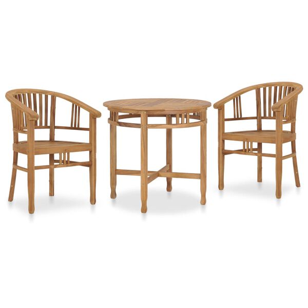 vidaXL Garden Dining Set Natural Teak Solid Teak Wood Compact Durable