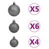 vidaXL Artificial Christmas Tree 150 LEDs&Ball Set&Flocked Snow 59.1"