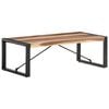 vidaXL Coffee Table Brown and black Solid acacia wood 47.2x23.6x15.7 in