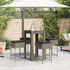 vidaXL Garden Bar Set Grey PE rattan, powder-coated steel, polyester